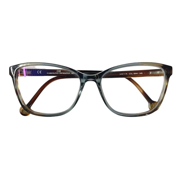 Carolina Herrera Accessories - Carolina Herrera VHE717K 0844 Blue Brown Eyeglasses Frames